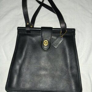 Vintage 1997 Coach 9021 Weston Shopper Black Leather Shoulder Bag